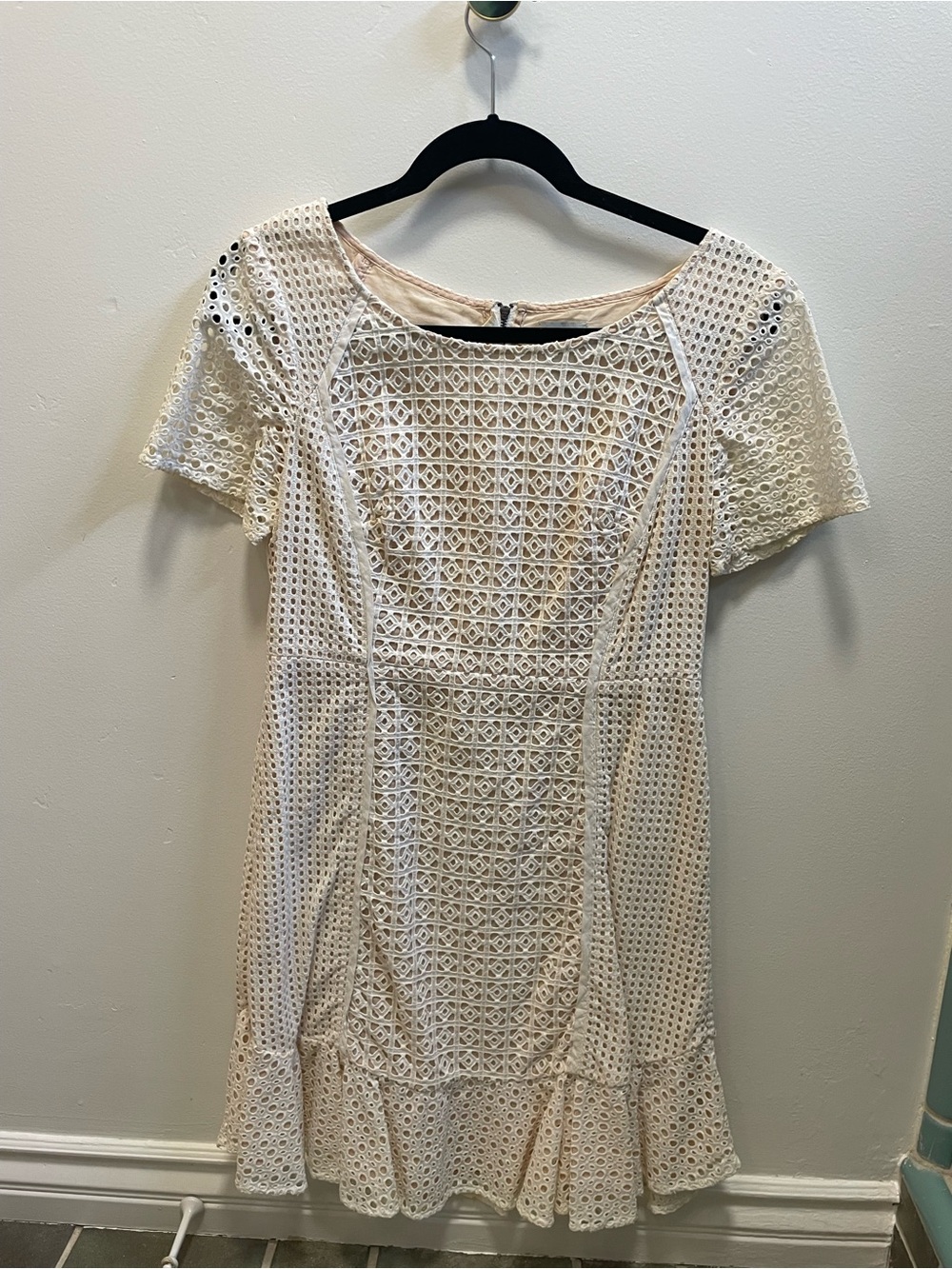 HD in Paris Cream Eyelet Lace Mini Dress